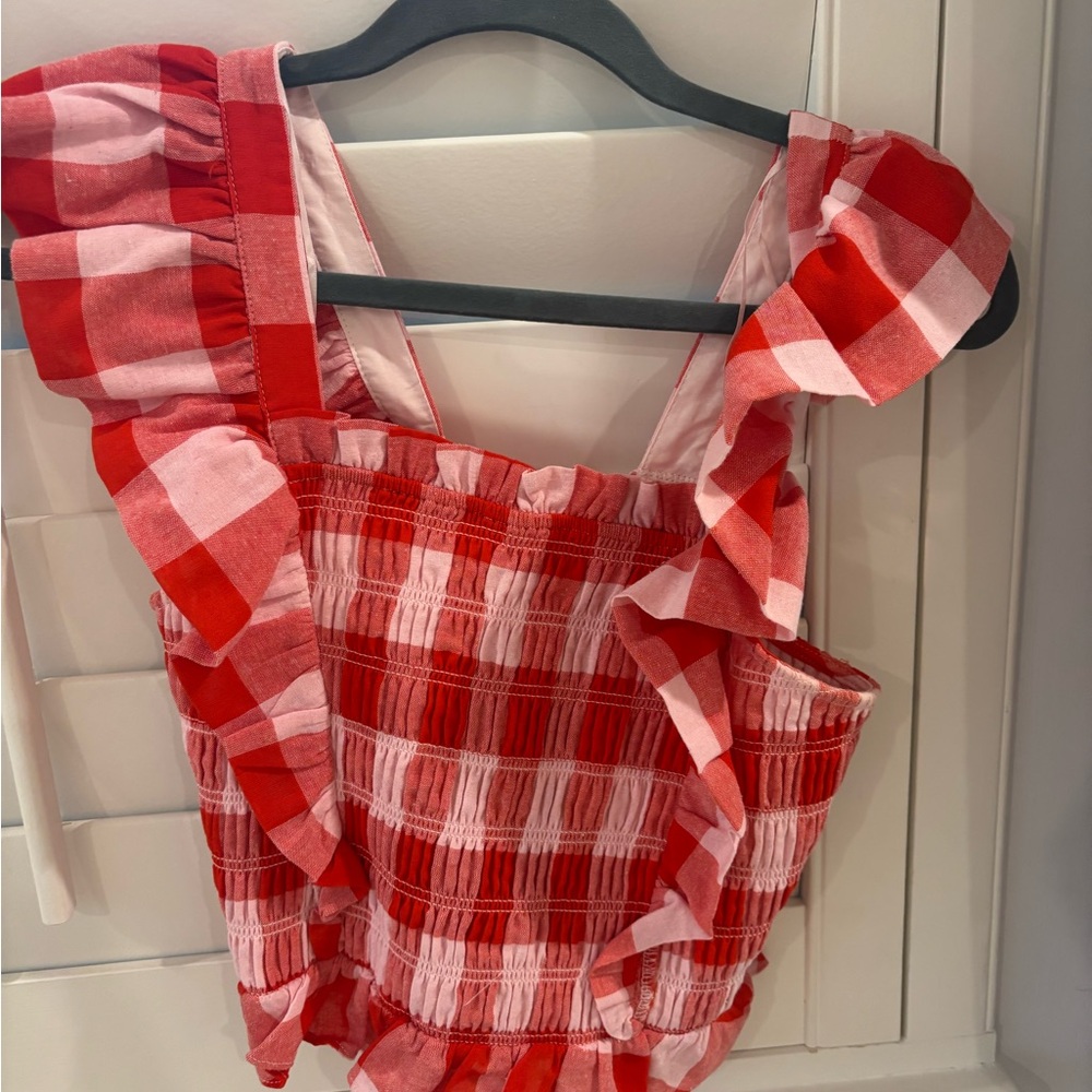 Red and White checkered top